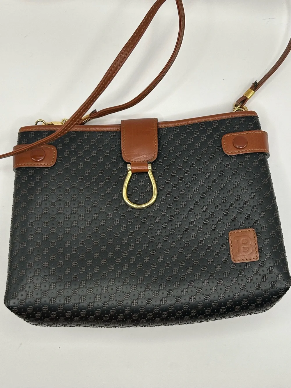 Bally Vintage B Embossed Monogram Crossbody Bag